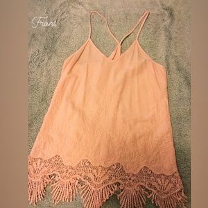 Peach Embordered top